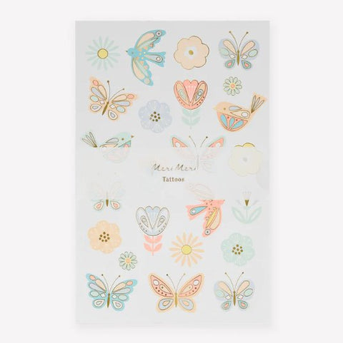Birds & Butterflies Tattoo Sheet - Cuppin's