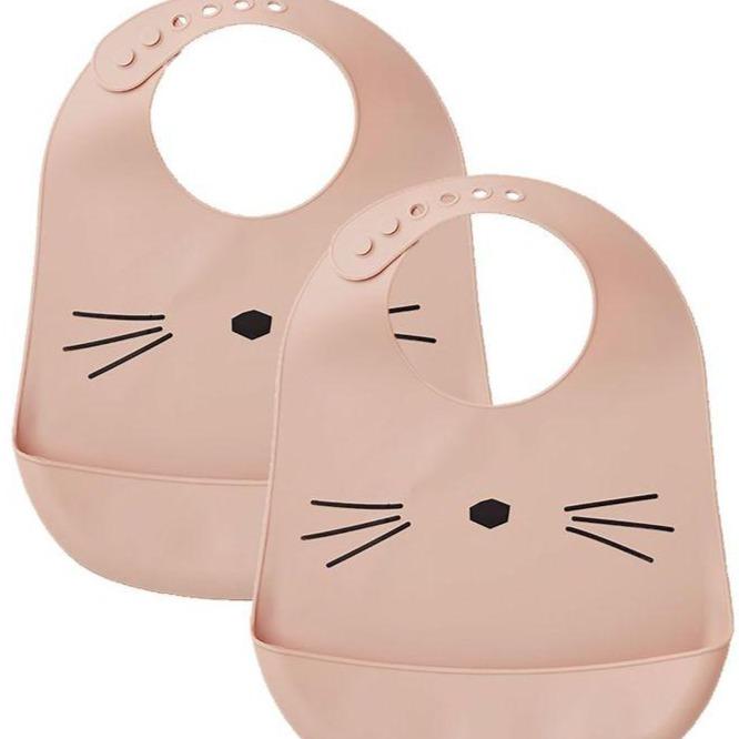 Bavette Silicone "Rose cat" - 2 pack - Cuppin's