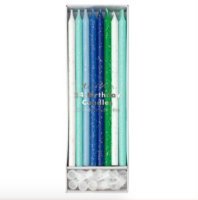Blue Glitter Candles - Cuppin's