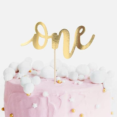 Cake topper gold "one" - Cuppin's