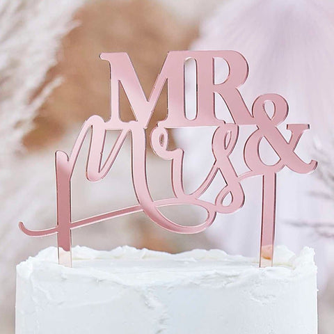 Cake Topper "Mr & Mrs" rose gold - Cuppin's