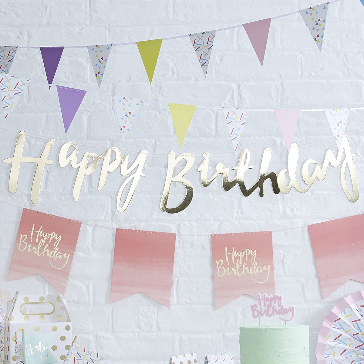 Guirlande Papier HBD- doré - Ginger Ray - Cuppin's