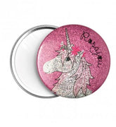 Miroir de poche rose "Licorne" holographique - Cuppin's