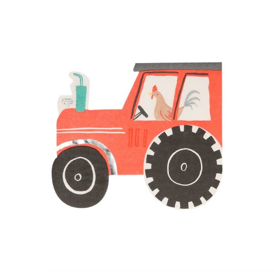 On The Farm Tractor Napkins - Cuppin's