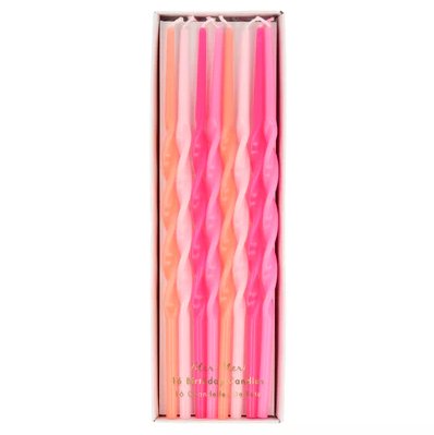 Pink Twisted Long Candles - Cuppin's
