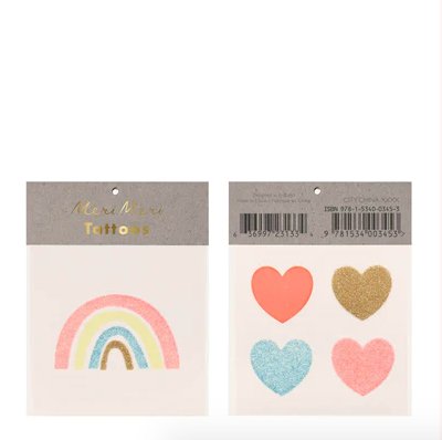 Rainbow & Hearts Small Tattoo - Cuppin's