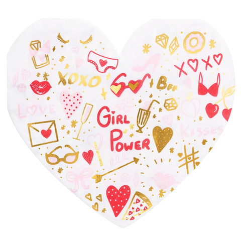 Serviettes coeur Girl Power - Cuppin's